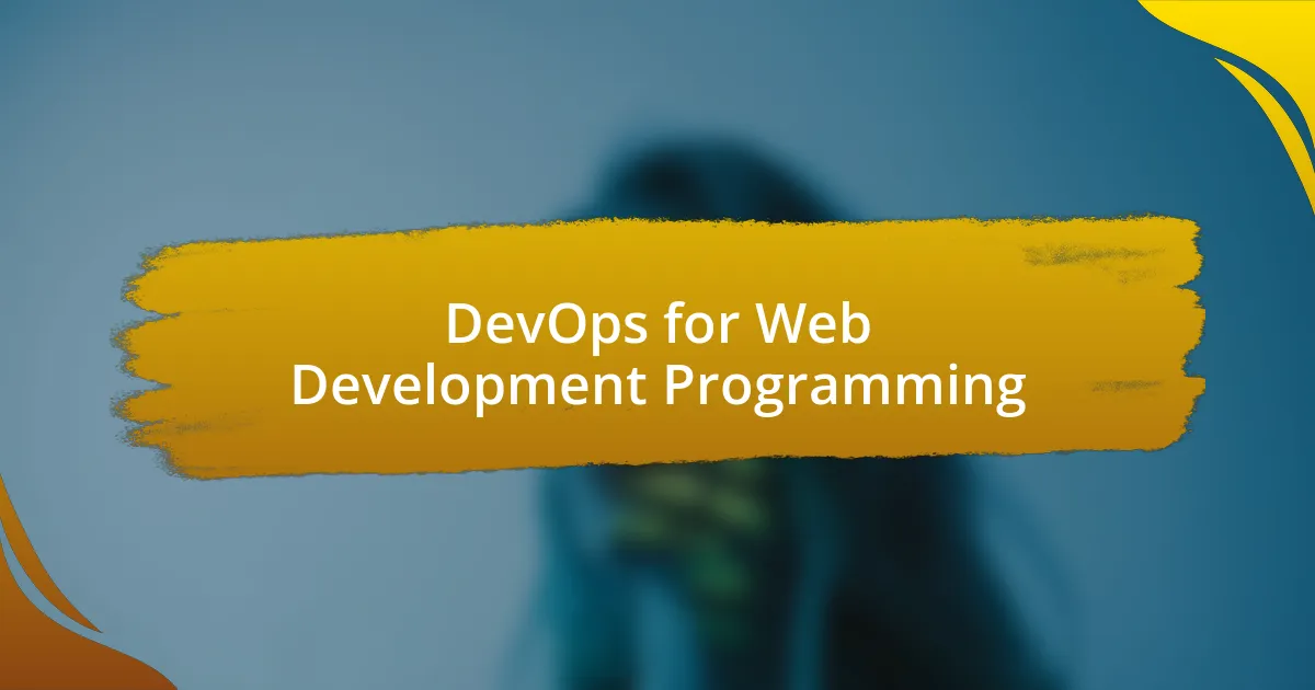 DevOps for Web Development Programming