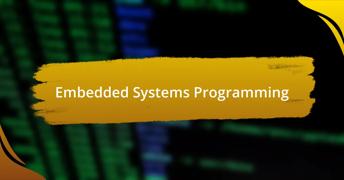 Embedded Systems Programming