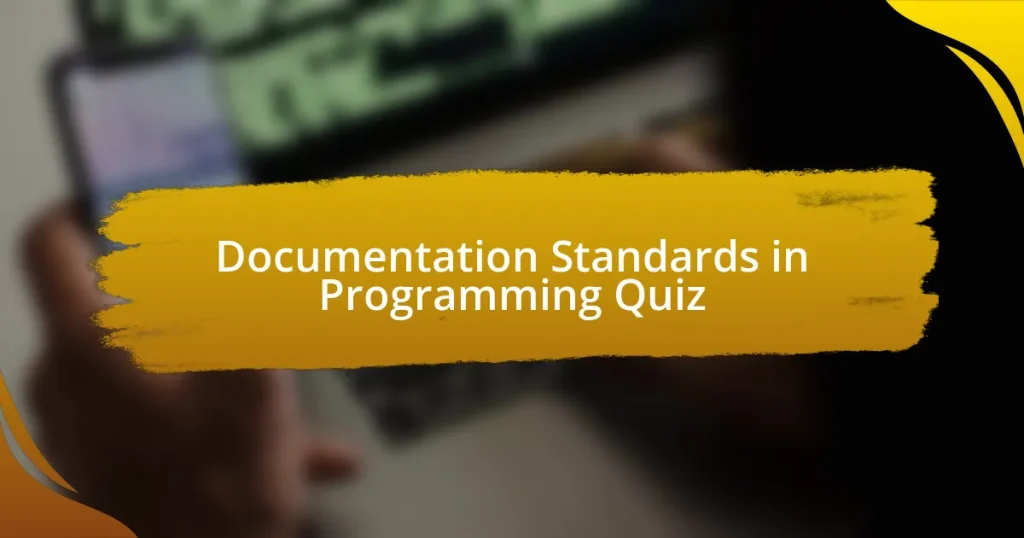 Documentation Standards in Programming Quiz