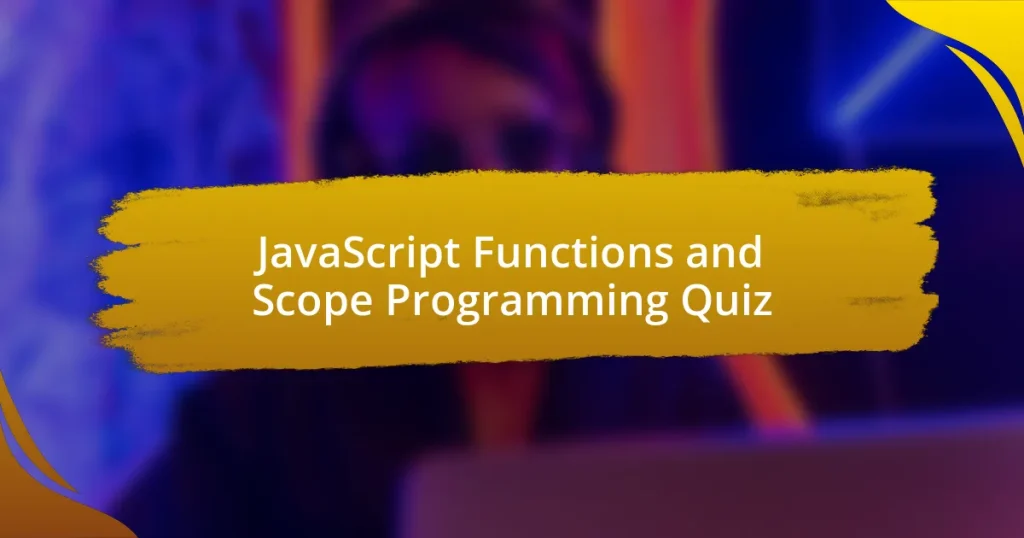 JavaScript Functions and Scope Programming Quiz