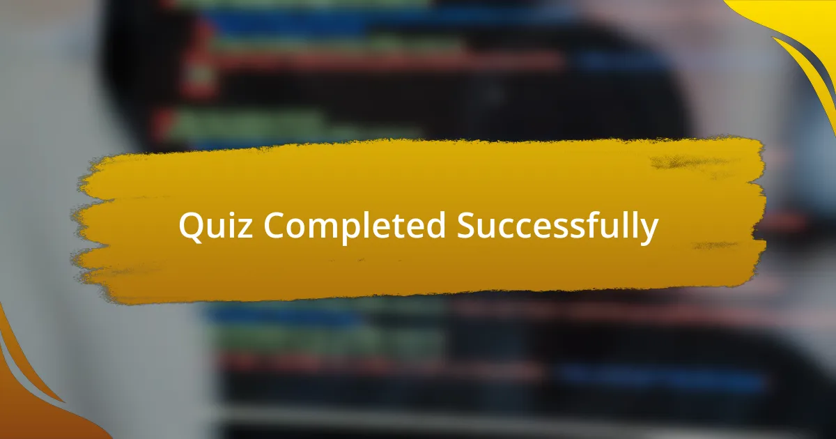 Quiz Completed Successfully