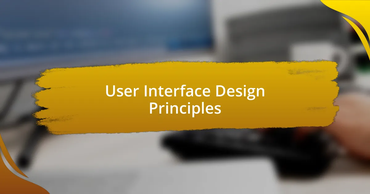 User Interface Design Principles