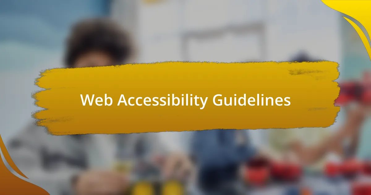 Web Accessibility Guidelines